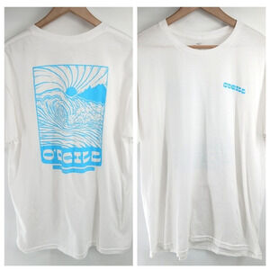 O'Neill Mens Graphic Cotton T-Shirt White Short Sleeve Crew Neck Tee Size Large
